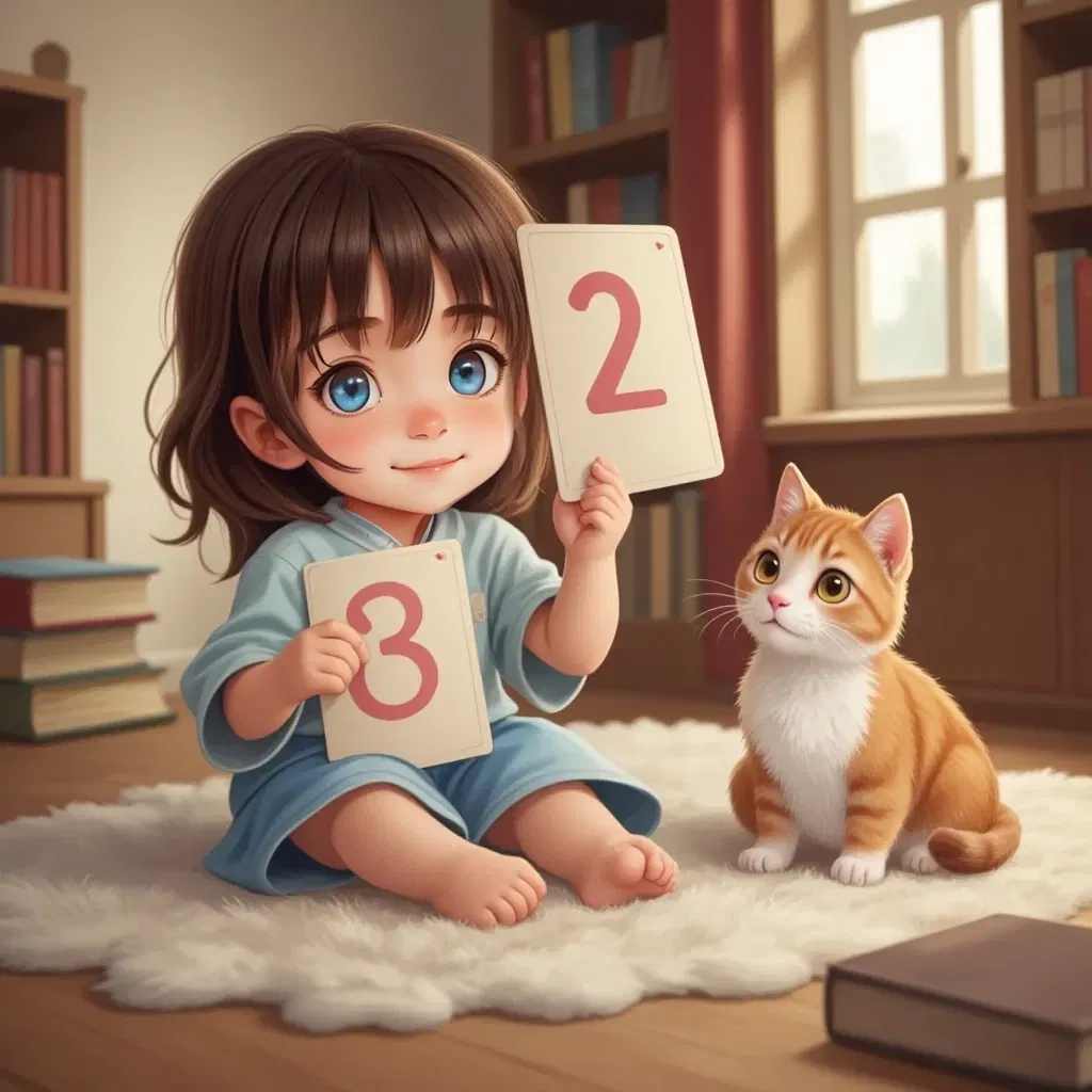 Avery Teaches Her Cat How to Count to 10