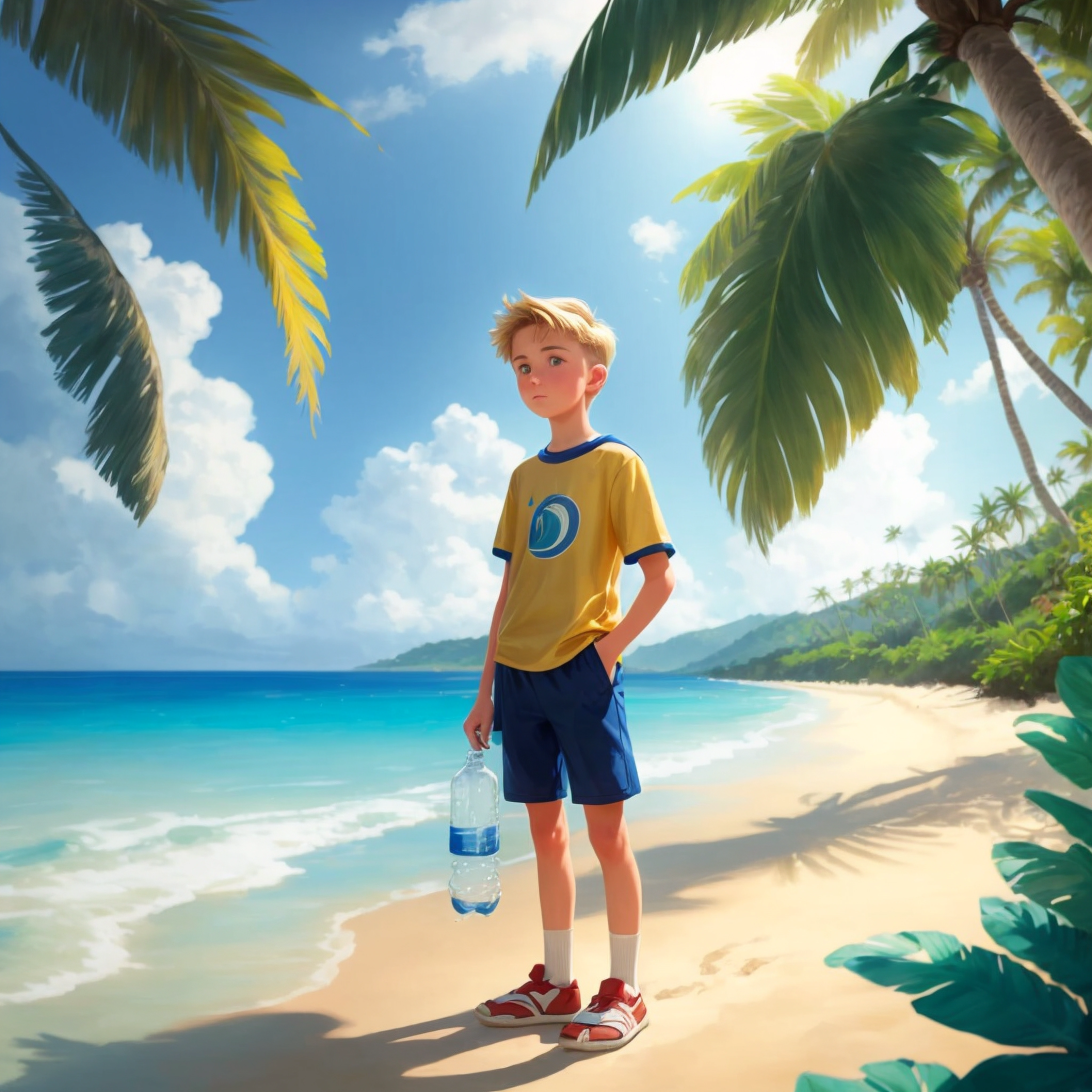 Child drink glass of water near Fiji source of water